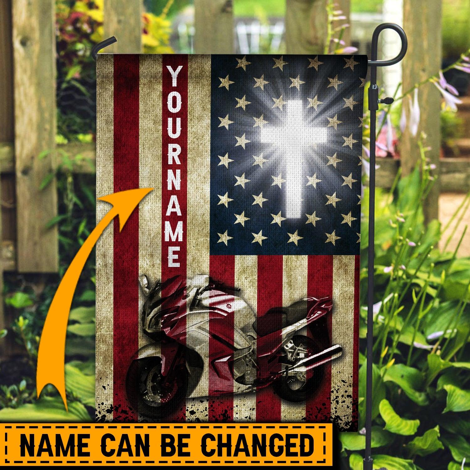 Personalized Motorcycle Flag, Personalized Gift for Motorcycle Lovers, Motorcycle Riders - GA001PS06 - BMGifts