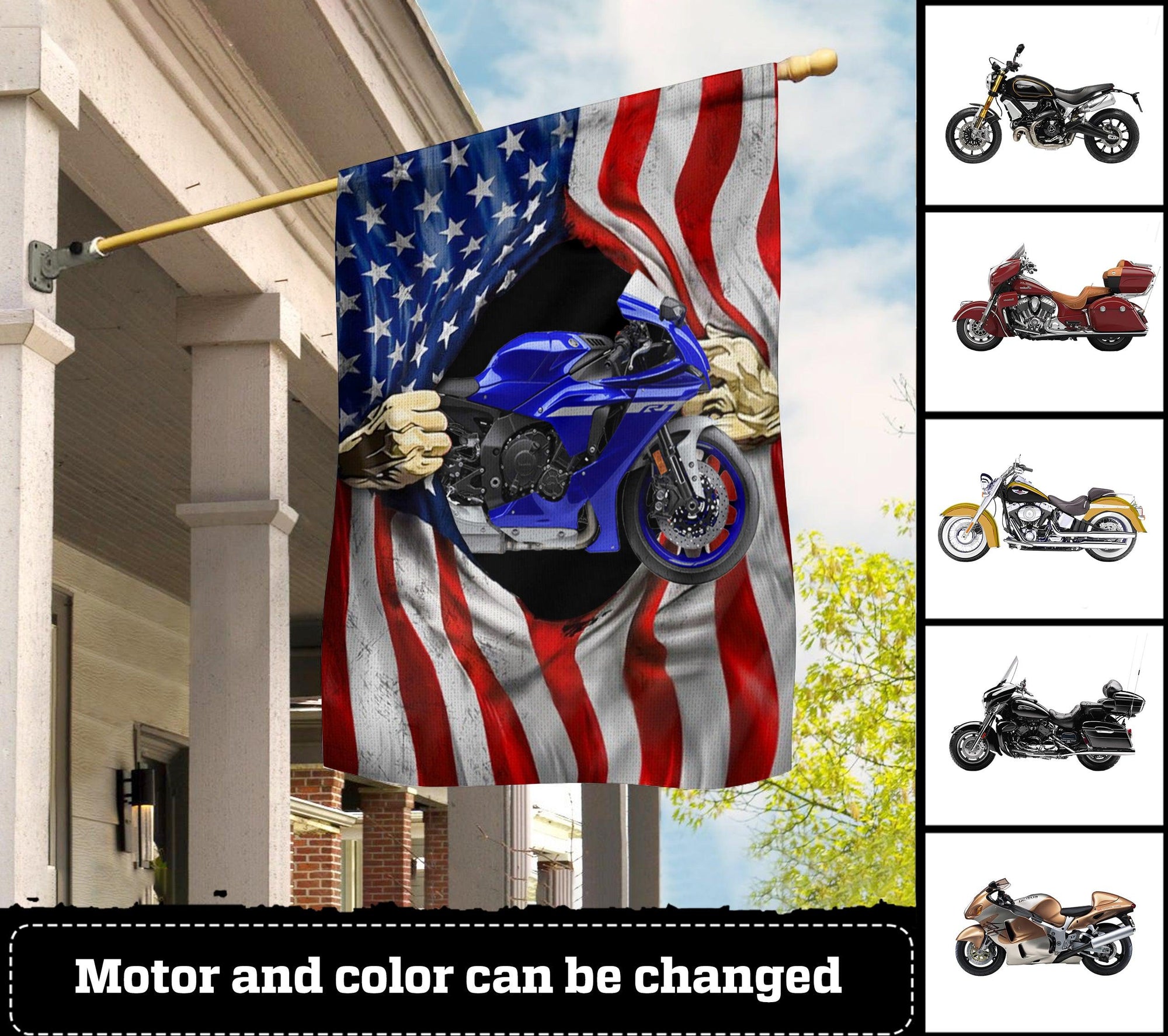 Personalized Motorcycle Flag, Personalized Gift for Motorcycle Lovers, Motorcycle Riders - GA003PS06 - BMGifts