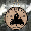 Personalized Motorcycle Round Wooden Sign, Personalized Gift for Motorcycle Lovers, Motorcycle Riders - WD011PS06 - BMGifts (formerly Best Memorial Gifts)