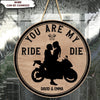 Personalized Motorcycle Round Wooden Sign, Personalized Gift for Motorcycle Lovers, Motorcycle Riders - WD011PS06 - BMGifts (formerly Best Memorial Gifts)