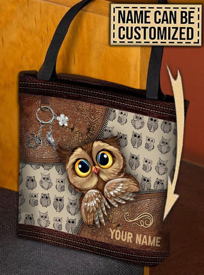 Personalized Owl All Over Tote Bag, Personalized Gift for Owl Lovers - TO045PS06 - BMGifts