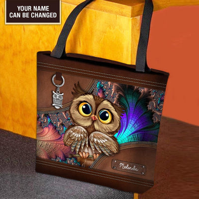 Personalized Owl All Over Tote Bag, Personalized Gift for Owl Lovers - TO350PS06 - BMGifts
