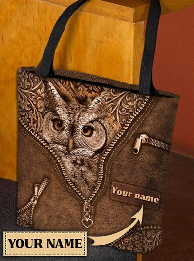 Personalized Owl All Over Tote Bag, Personalized Gift for Owl Lovers - TO388PS - BMGifts