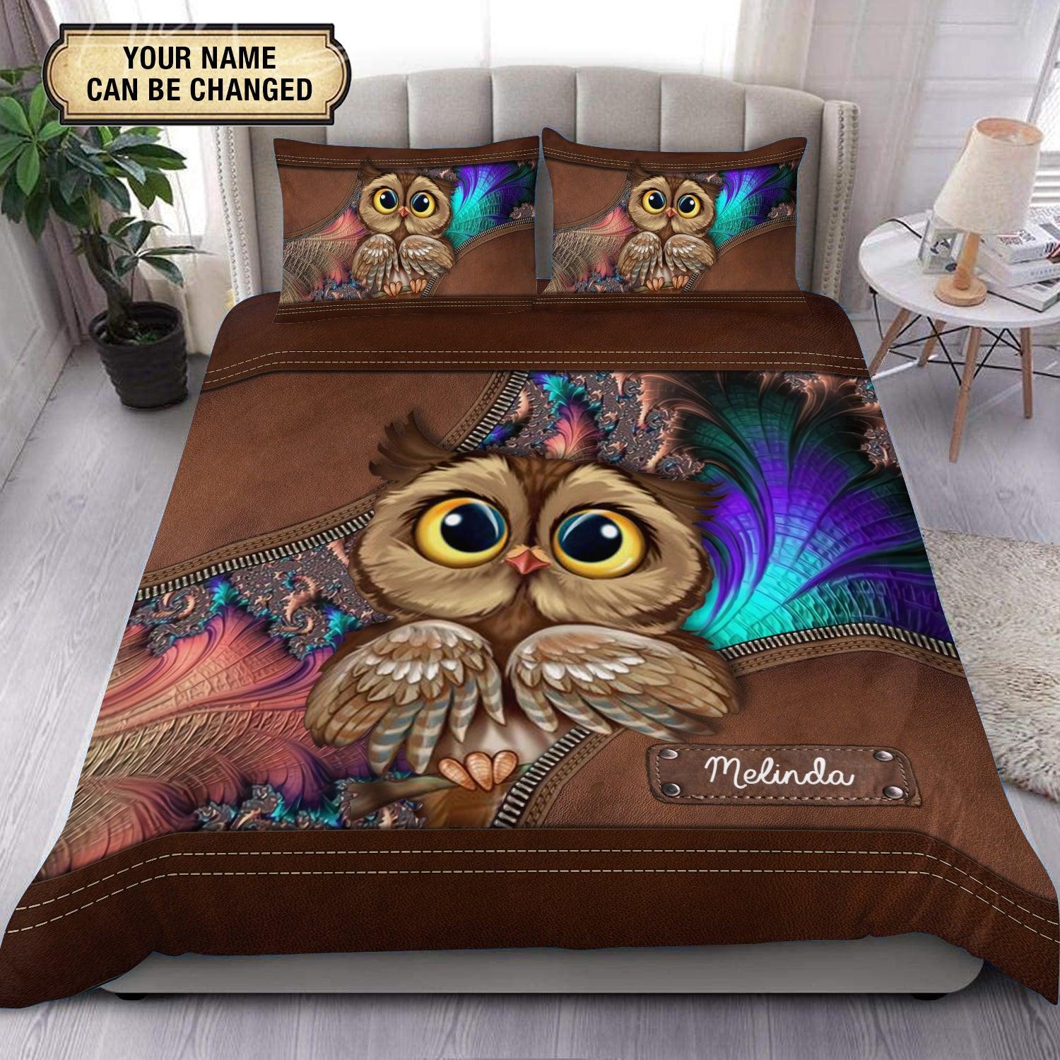 Personalized Owl Bedding Set, Personalized Gift for Owl Lovers - BD280PS06 - BMGifts