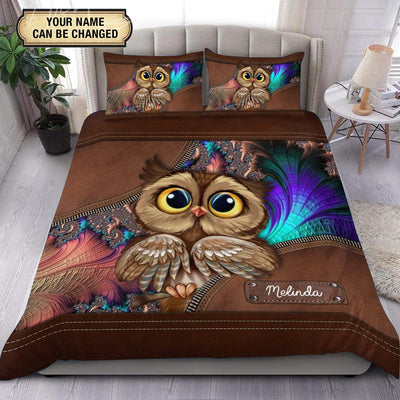 Personalized Owl Bedding Set, Personalized Gift for Owl Lovers - BD280PS06 - BMGifts