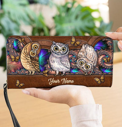 Personalized Owl Clutch Purse, Personalized Gift for Owl Lovers - PU283PS06 - BMGifts