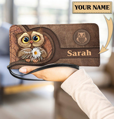 Personalized Owl Clutch Purse, Personalized Gift for Owl Lovers - PU366PS - BMGifts
