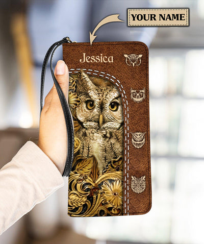 Personalized Owl Clutch Purse, Personalized Gift for Owl Lovers - PU525PS - BMGifts