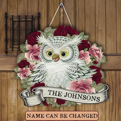 Personalized Owl Custom Shaped Wooden Sign, Personalized Gift for Owl Lovers - CS022PS06 - BMGifts (formerly Best Memorial Gifts)
