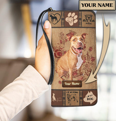Personalized Pitbull Clutch Purse, Personalized Gift for Pitbull Lovers - PU1127PS - BMGifts