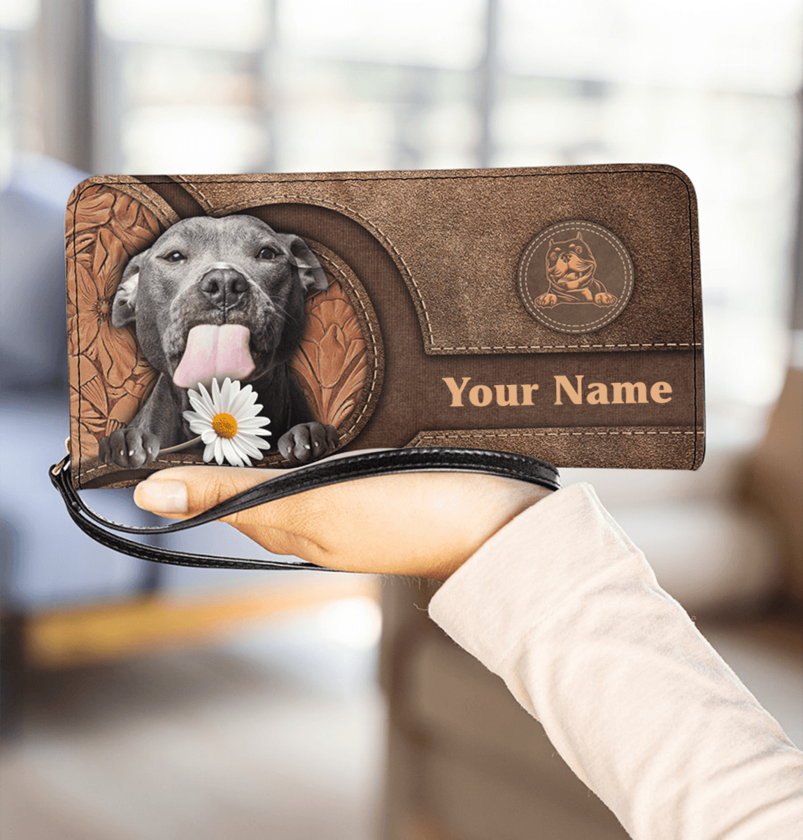 Custom Xmas Gift Personalized Pitbull Clutch Purse Personalized Gift for Pitbull Lovers PU337PS