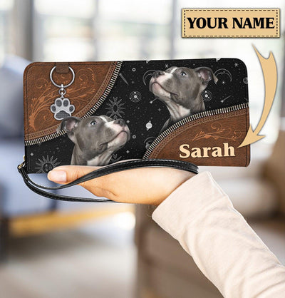 Personalized Pitbull Clutch Purse, Personalized Gift for Pitbull Lovers - PU588PS - BMGifts