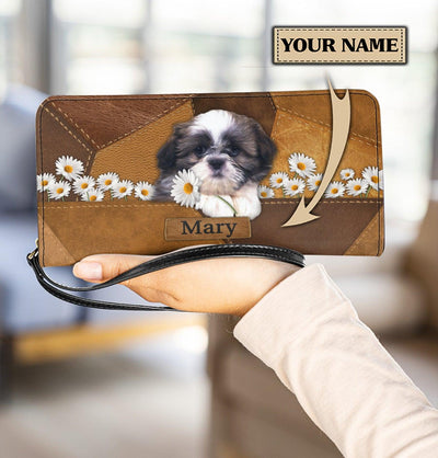 Personalized Shihtzu Clutch Purse, Personalized Gift for Shihtzu Lovers - PU310PS - BMGifts