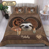 Personalized Sloth Bedding Set, Personalized Gift for Sloth Lovers - BD246PS06 - BMGifts