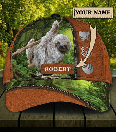Personalized Sloth Classic Cap, Personalized Gift for Sloth Lovers - CP381PS - BMGifts