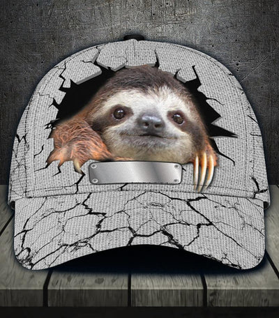 Personalized Sloth Classic Cap, Personalized Gift for Sloth Lovers - CP560PS - BMGifts