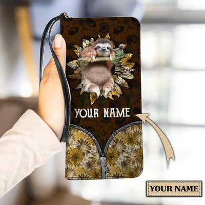 Personalized Sloth Clutch Purse, Personalized Gift for Sloth Lovers - PU163PS - BMGifts