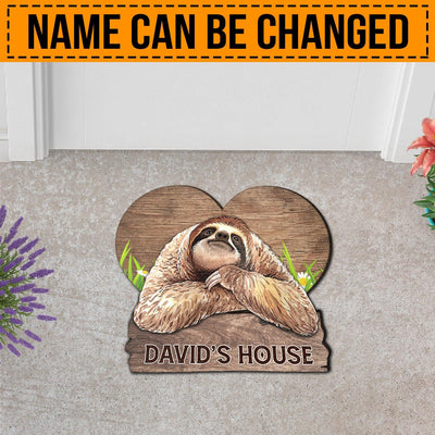 Personalized Sloth Custom Shaped Doormat, Personalized Gift for Sloth Lovers - CD017PS06 - BMGifts