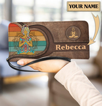 Personalized Yoga Clutch Purse, Personalized Gift for Yoga Lovers - PU172PS - BMGifts