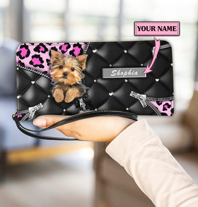 Personalized Yorkshire Clutch Purse, Personalized Gift for Yorkshire Lovers, Personalized Gift for Cycling Lovers, Bike Lovers - PU988PS - BMGifts