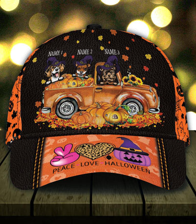 Place Love Halloween Dogs Personalized Classic Cap, Halloween Gift, Personalized Gift for Dog Lovers, Dog Dad, Dog Mom - CP015PS - BMGifts