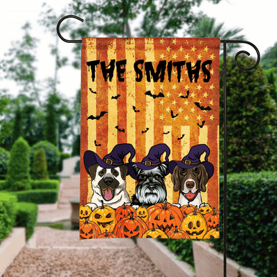 Pumpkin Halloween Dog Personalized Garden Flag, Halloween Gift, Personalized Gift for Dog Lovers, Dog Dad, Dog Mom - GA048PS02 - BMGifts