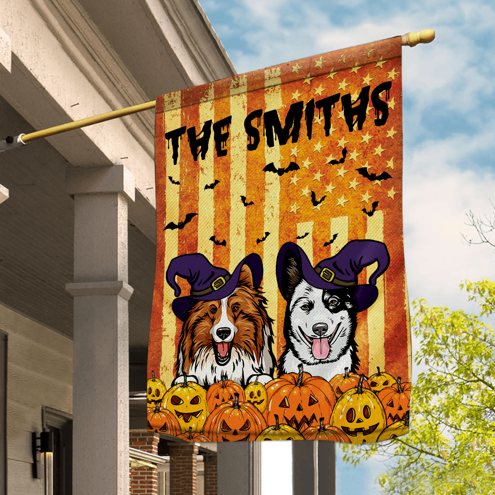 Pumpkin Halloween Dog Personalized Garden Flag, Halloween Gift, Personalized Gift for Dog Lovers, Dog Dad, Dog Mom - GA048PS02 - BMGifts