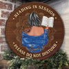 Reading In Session Personalized Wood Sign, Personalized Gift for Book Lovers, Readers - WD011PS05 - BMGifts (formerly Best Memorial Gifts)