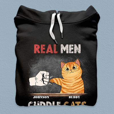 Real Man Cuddle Cats Cat Personalized Shirt, Personalized Father's Day Gift for Cat Lovers, Cat Dad - TS855PS01 - BMGifts