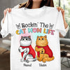 Rockin The Cat Mom Life Personalized T-shirt, Personalized Gift for Cat Lovers, Cat Mom, Cat Dad - TS141PS06 - BMGifts