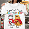 Rockin The Cat Mom Life Personalized T-shirt, Personalized Gift for Cat Lovers, Cat Mom, Cat Dad - TS141PS06 - BMGifts