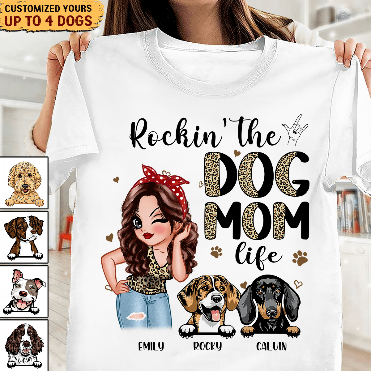 Gifts for Dog Lovers Owners, Custom Dog Mom Shirt, Dog Mom Gifts, Best Dog Mom - Personalized Custom T-Shirt - Dog Mom Mother's Day Gifts