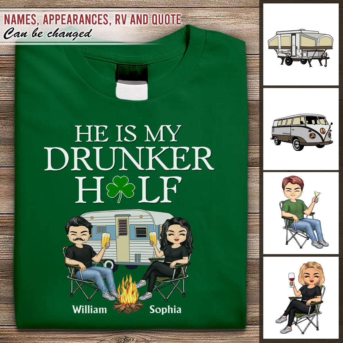 Saint Patrick's Day Couple Camping Personalized Shirt, Personalized Gift for Camping Lovers - TS096PS02 - BMGifts (formerly Best Memorial Gifts)