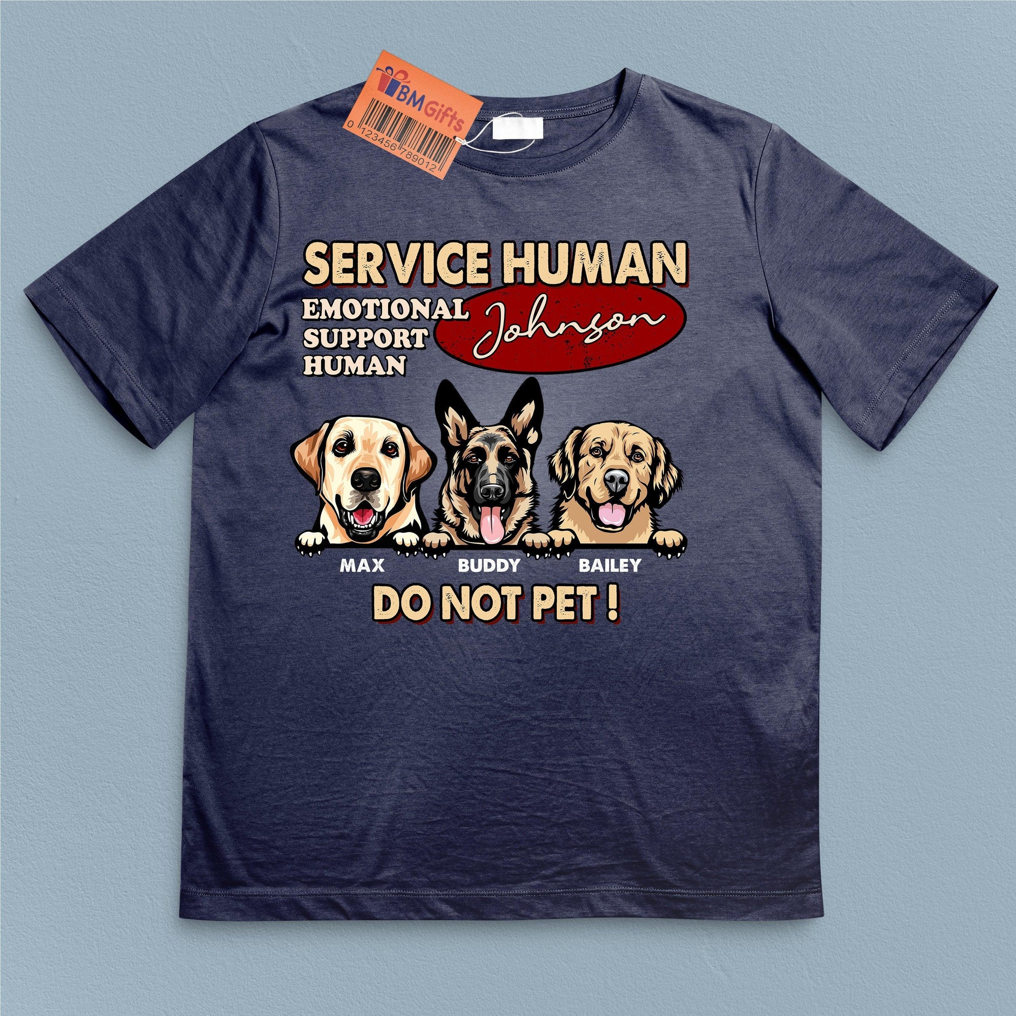 Service Human Emotional Support Humman Dog Personalized Shirt Personalized Gift For Dog Lovers Dog Dad Dog