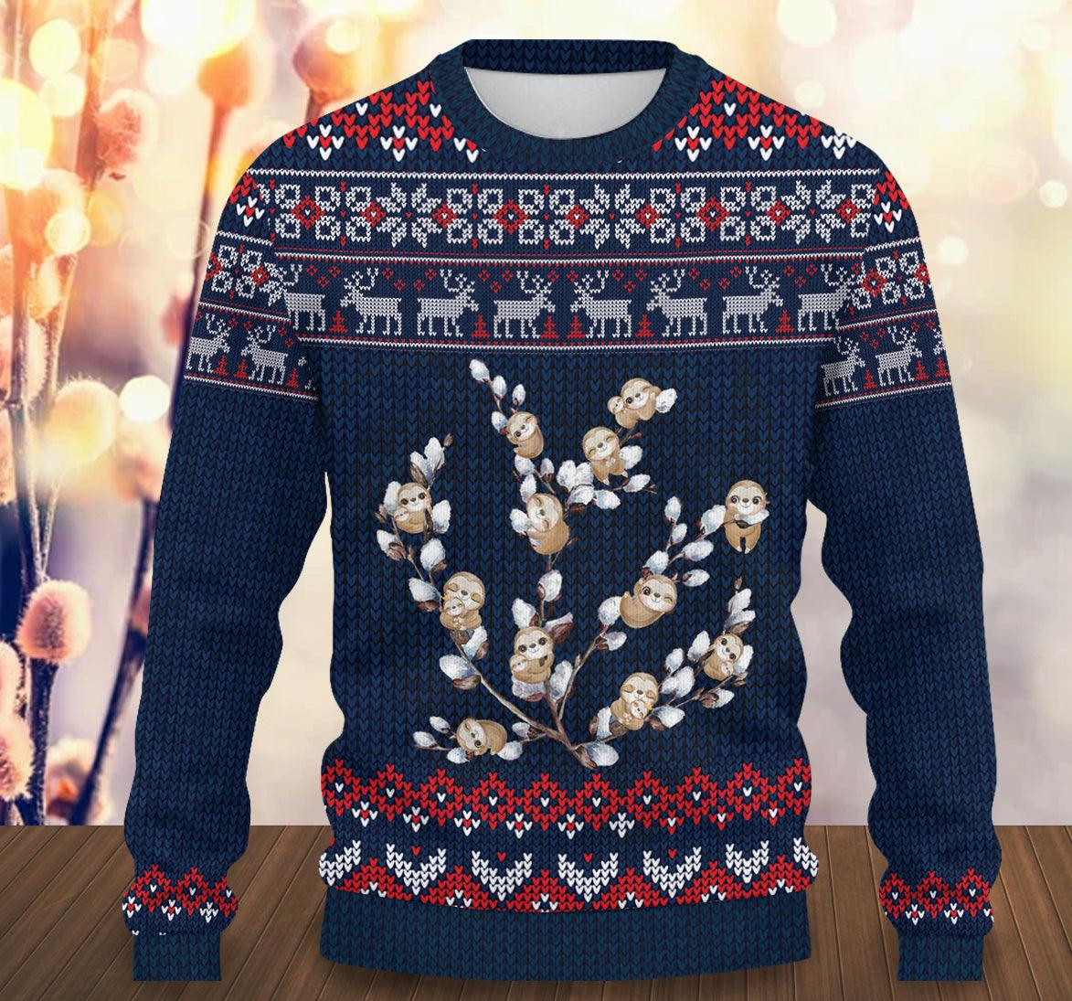 Sloth Knitted Sweater, Gift for Sloth Lovers - KN043PA06 - BMGifts (formerly Best Memorial Gifts)