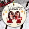 Soul Sisters Bestie Personalized Round Ornament, Personalized Gift for Besties, Sisters, Best Friends, Siblings - RO022PS01 - BMGifts