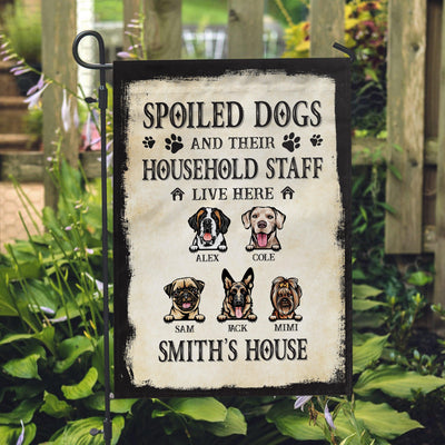 Spoiled Dogs Personalized Flag, Personalized Gift for Dog Lovers, Dog Dad, Dog Mom - GA003PS11 - BMGifts