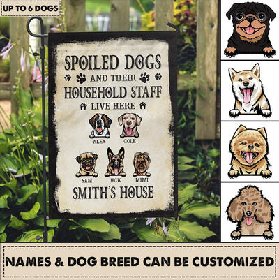 Spoiled Dogs Personalized Flag, Personalized Gift for Dog Lovers, Dog Dad, Dog Mom - GA003PS11 - BMGifts