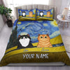 Starry Night Cat Personalized Bedding Set, Cat Personalized Gift For Cat Lovers, Cat Dad, Cat Mom - BD004PS12 - BMGifts