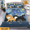 Starry Night Pattern Cat Personalized Bedding Set, Personalized Gift for Cat Lovers, Cat Dad, Cat Mom - BD005PS13 - BMGifts