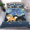 Starry Night Pattern Cat Personalized Bedding Set, Personalized Gift for Cat Lovers, Cat Dad, Cat Mom - BD005PS13 - BMGifts