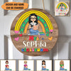 Teacher Personalized Round Wooden Sign, Personalized Gift for Teachers - WD012PS02 - BMGifts (formerly Best Memorial Gifts)