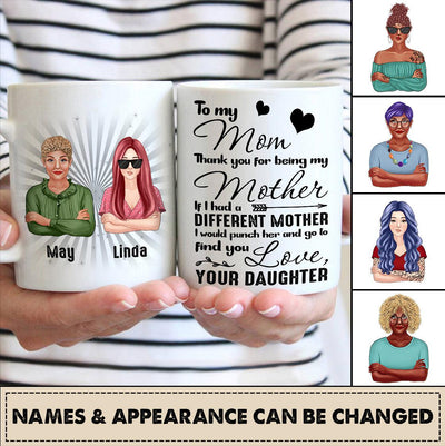 Thank You For Being My Mother Personalized Mug, Personalized Gift for Mom, Mama, Parents, Mother, Grandmother - MG025PS04 - BMGifts
