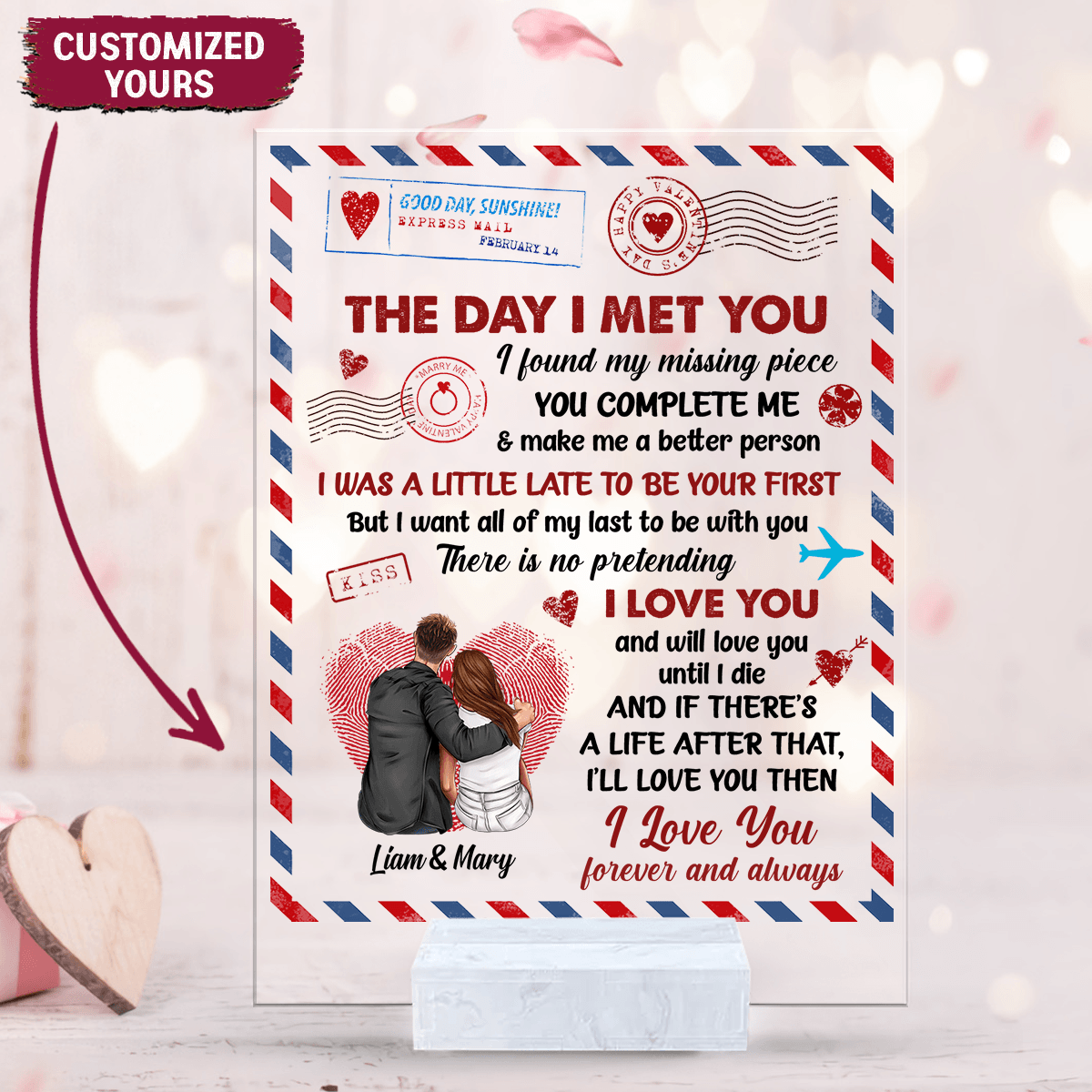 Custom Photo Acrylic Plaque, Valentines Gifts for Him