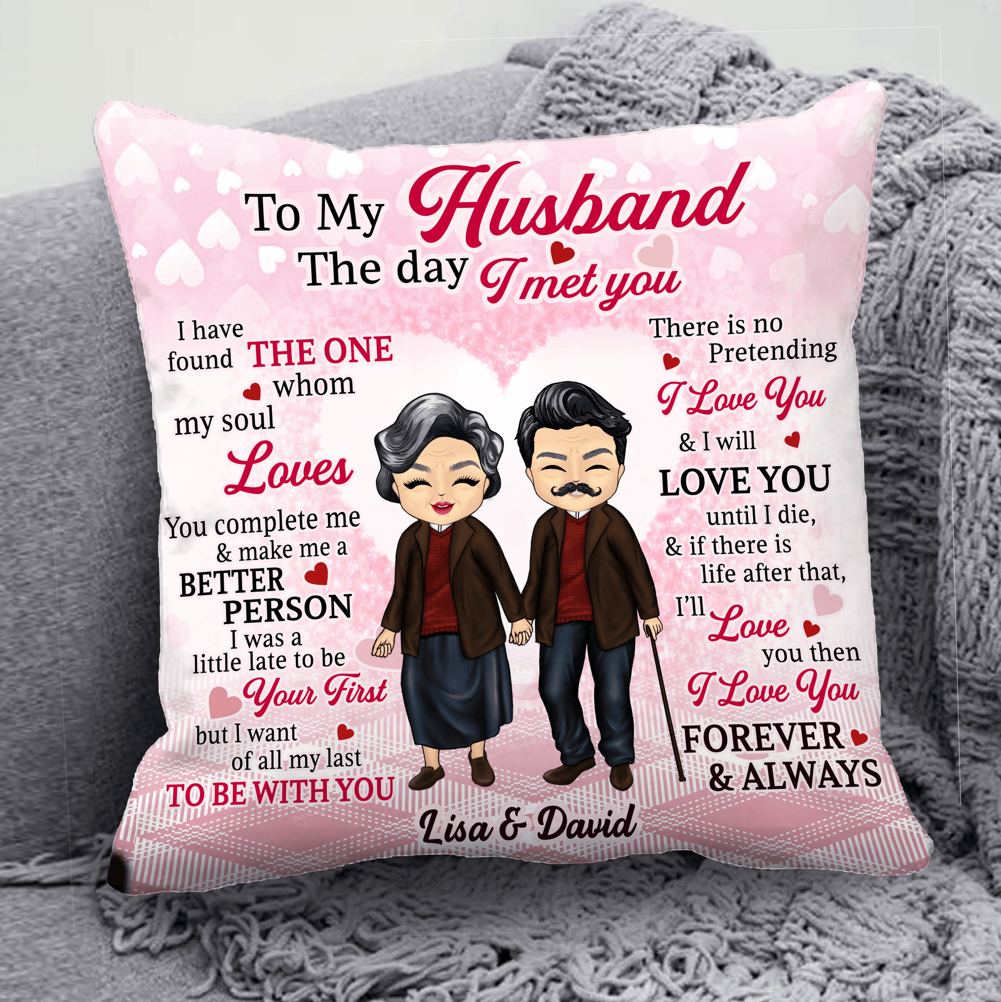 Pink husband pillow hotsell