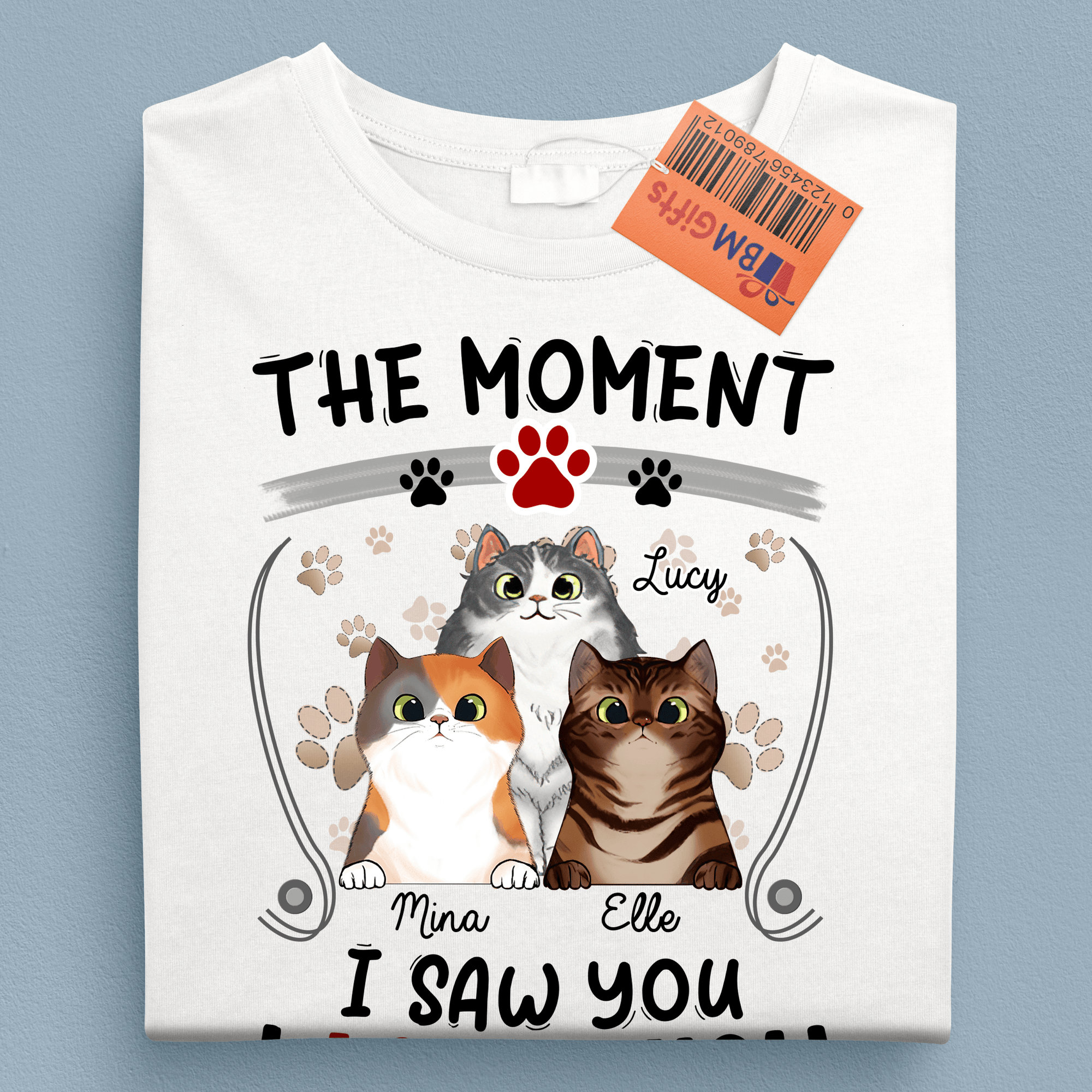 The Moment I Saw You I Loved You Cat Personalized Shirt, Personalized Gift  for Cat Lovers,