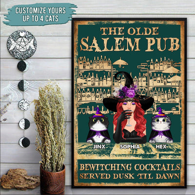 The Olde Salem Pub Cat Personalized Poster, Personalized Gift for Cat Lovers, Cat Mom, Cat Dad - PT019PS02 - BMGifts (formerly Best Memorial Gifts)