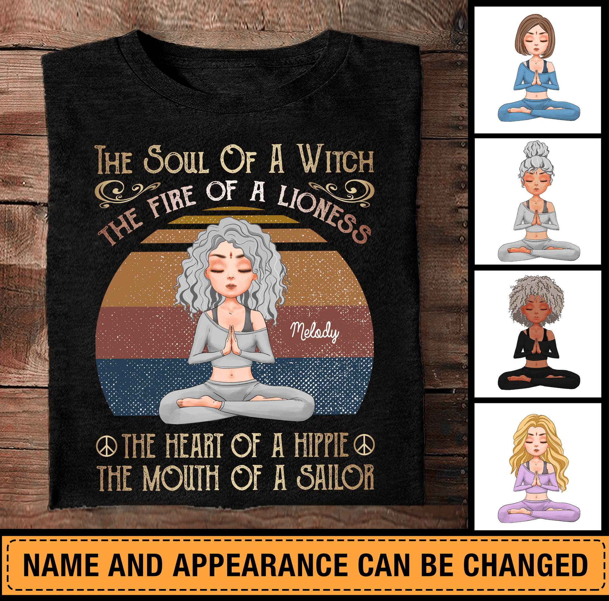 The Soul Of A Witch Yoga Personalized Shirt, Halloween Gift, Personalized  Gift for Yoga Lovers - TS401PS 