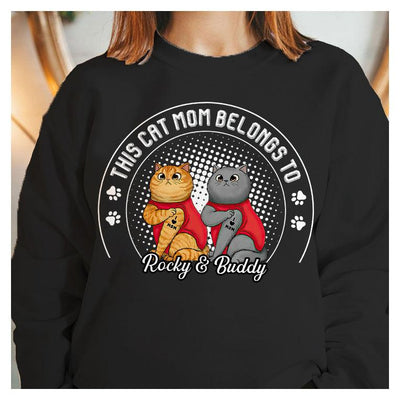 This Cat Mom Belongs To Cat Personalized Shirt, Personalized Gift for Cat Lovers, Cat Mom, Cat Dad - TS603PS02 - BMGifts