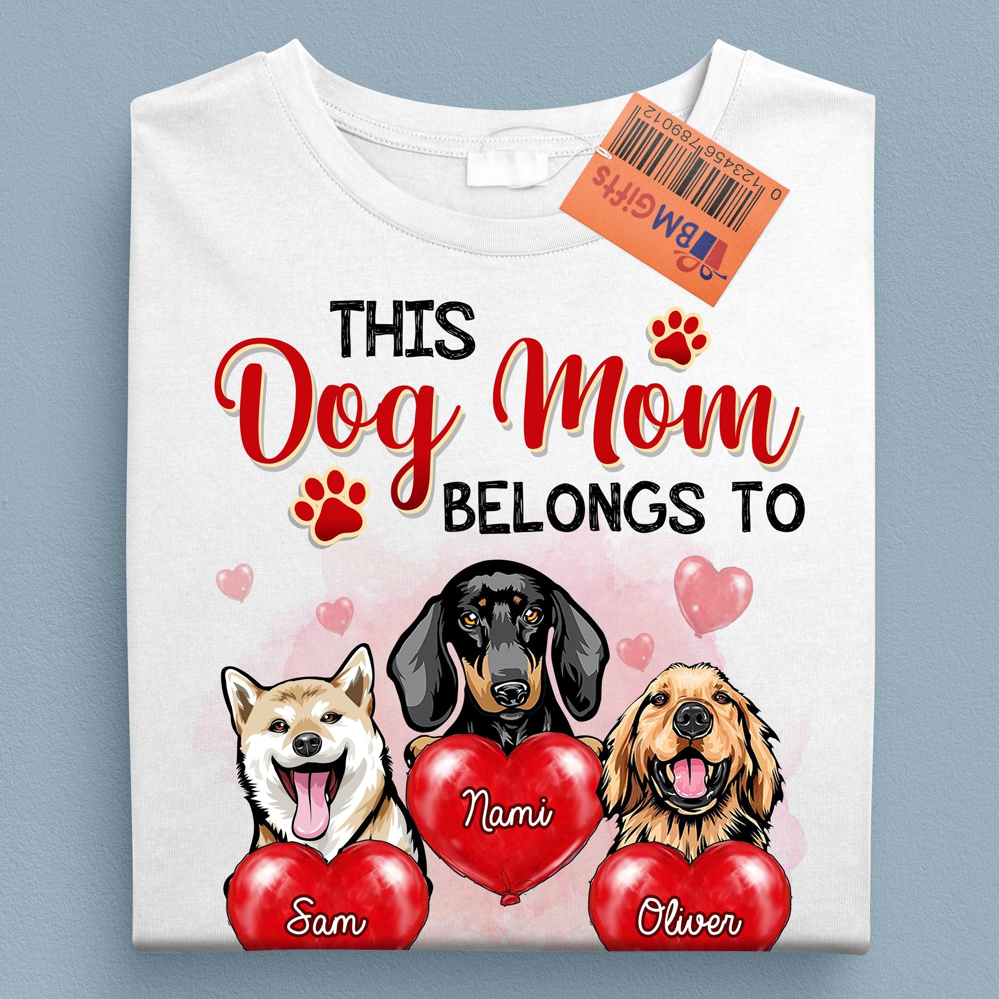 This Dog Mom Belongs To Dog Personalized Shirt, Mother's Day Gift for Dog  Lovers, Dog Dad